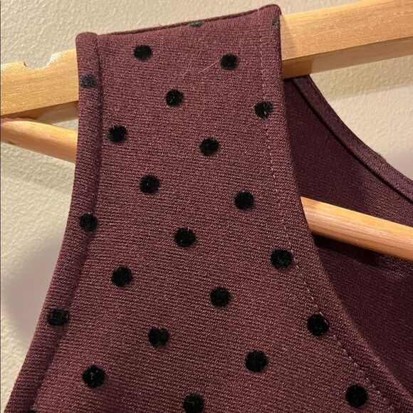 LOFT Dark Polka Dot Mini Dress - Picture 3 of 9